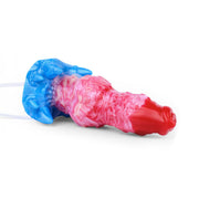 Kiotos Monstar - Blow Cum Cock - Opblaasbare Spuitende Dildo - Rood/Roze/Blauw-Erotiekvoordeel.nl