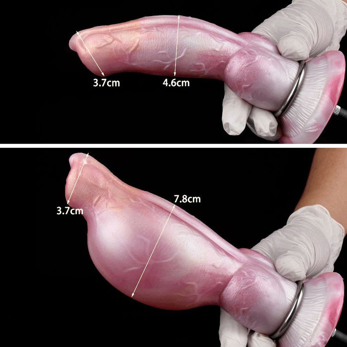 Kiotos Monstar - Breezefury - Opblaasbare Dildo - Roze/Wit-Laced-up.nl