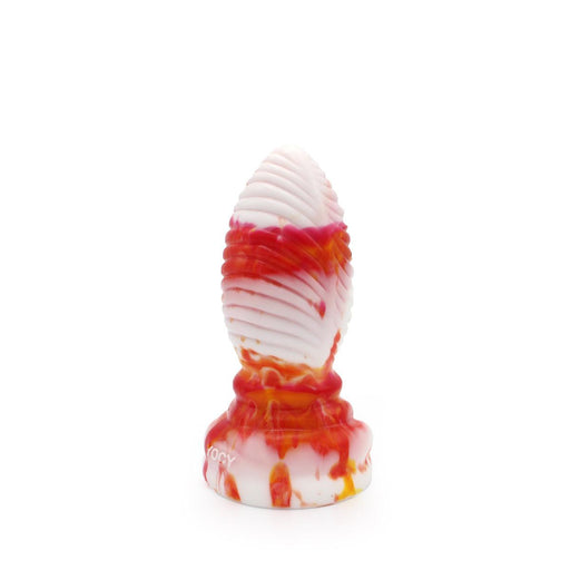 Kiotos Monstar - Buttplug Beast 6 - 16.5 x 6.5 cm - Oranje/Wit/Rood-Erotiekvoordeel.nl