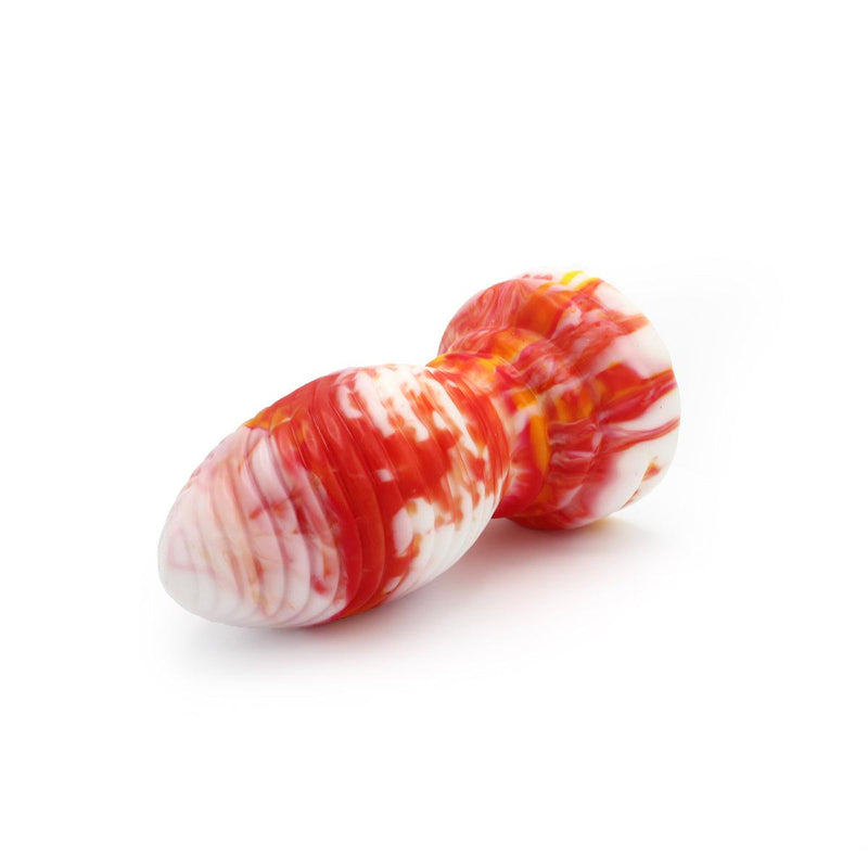 Kiotos Monstar - Buttplug Beast 6 - 16.5 x 6.5 cm - Oranje/Wit/Rood-Erotiekvoordeel.nl