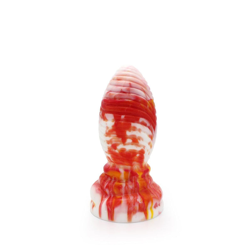 Kiotos Monstar - Buttplug Beast 6 - 16.5 x 6.5 cm - Oranje/Wit/Rood-Erotiekvoordeel.nl