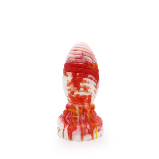 Kiotos Monstar - Buttplug Beast 6 - 16.5 x 6.5 cm - Oranje/Wit/Rood-Erotiekvoordeel.nl