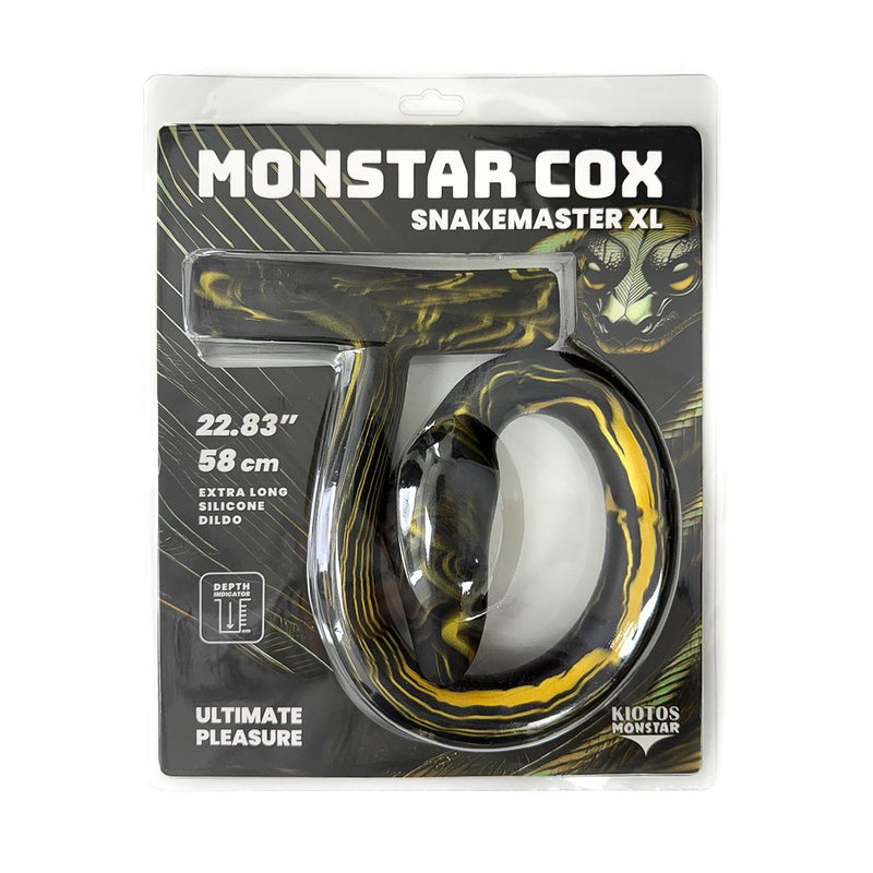 Kiotos - Monstar Cox Snakemaster - Lange Anaal Dildo - Zwart/Goud-Erotiekvoordeel.nl