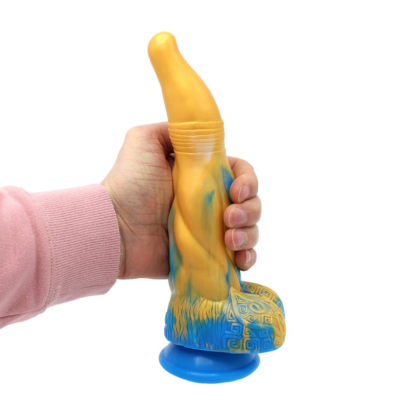Kiotos Monstar - Dildo Beast 17 - Goud/Blauw/Wit-Laced-up.nl