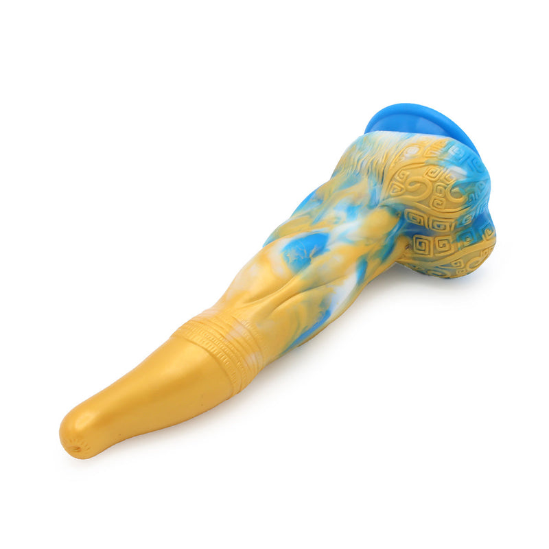 Kiotos Monstar - Dildo Beast 17 - Goud/Blauw/Wit-Laced-up.nl