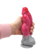 Kiotos Monstar - Dildo Beast 23 - 23,5 x 6,5 cm - Roze/Grijs/Wit-Laced-up.nl
