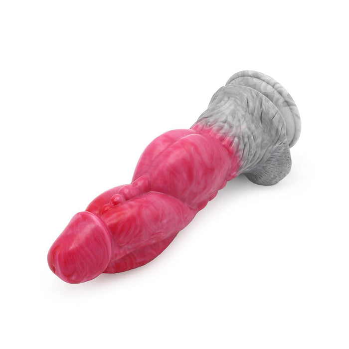 Kiotos Monstar - Dildo Beast 23 - 23,5 x 6,5 cm - Roze/Grijs/Wit-Laced-up.nl