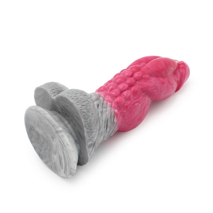 Kiotos Monstar - Dildo Beast 23 - 23,5 x 6,5 cm - Roze/Grijs/Wit-Laced-up.nl