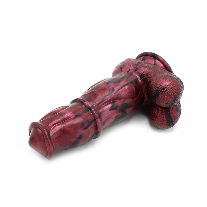 Kiotos Monstar - Benny - Siliconen Fantasie Dildo - Lengte 215 mm - Diameter 55 mm - Rood/Zwart-Erotiekvoordeel.nl