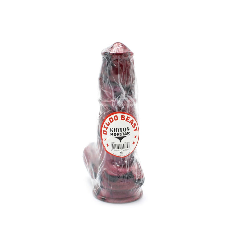 Kiotos Monstar - Benny - Siliconen Fantasie Dildo - Lengte 215 mm - Diameter 55 mm - Rood/Zwart-Erotiekvoordeel.nl