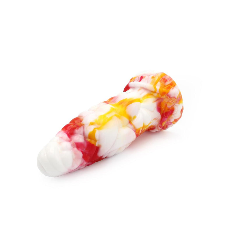 Kiotos Monstar - Dildo Beast 8 - 20.5 x 6.5 cm - Tie Dye Oranje/Wit/Rood-Laced-up.nl