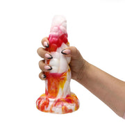 Kiotos Monstar - Dildo Beast 8 - 20.5 x 6.5 cm - Tie Dye Oranje/Wit/Rood-Laced-up.nl