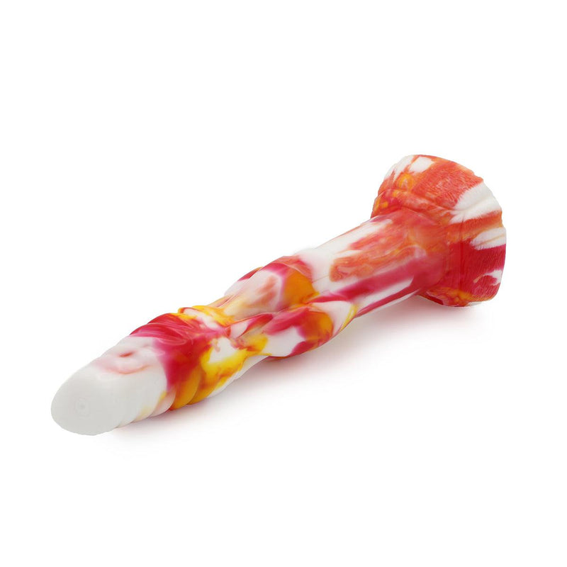 Kiotos Monstar - Fantasie Dildo Nr. 12 - 25.5 x 6 cm - Rood/Oranje/Wit-Erotiekvoordeel.nl