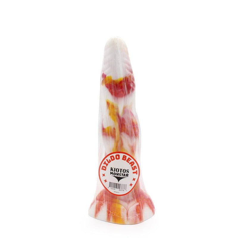 Kiotos Monstar - Fantasie Dildo Nr. 12 - 25.5 x 6 cm - Rood/Oranje/Wit-Erotiekvoordeel.nl