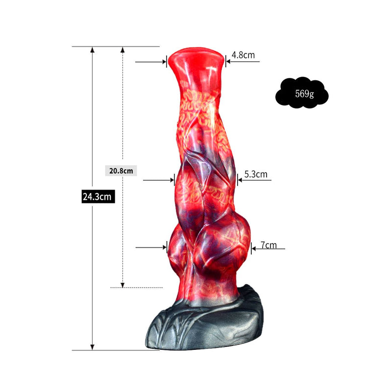 Kiotos Monstar - Fantasie Dildo Nr. 75 - Drogon - Rood/Paars/Zwart-Erotiekvoordeel.nl