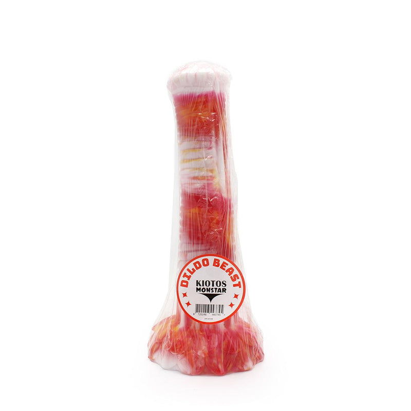 Kiotos Monstar - Fantasie Dildo Nr. 9 - 27 x 5.5 cm - Oranje/Wit/Rood-Erotiekvoordeel.nl