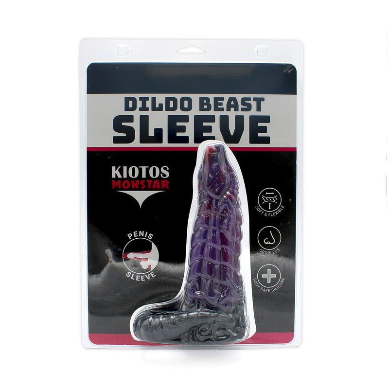 Kiotos Monstar - Fjörgyn - Penis Sleeve - Extra Omvang - Verdikkend - Paars/Zwart-Laced-up.nl