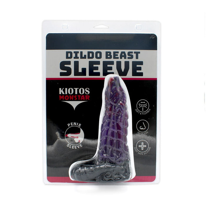 Kiotos Monstar - Fjörgyn - Penis Sleeve - Extra Omvang - Verdikkend - Paars/Zwart-Laced-up.nl