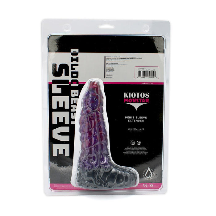 Kiotos Monstar - Fjörgyn - Penis Sleeve - Extra Omvang - Verdikkend - Paars/Zwart-Laced-up.nl