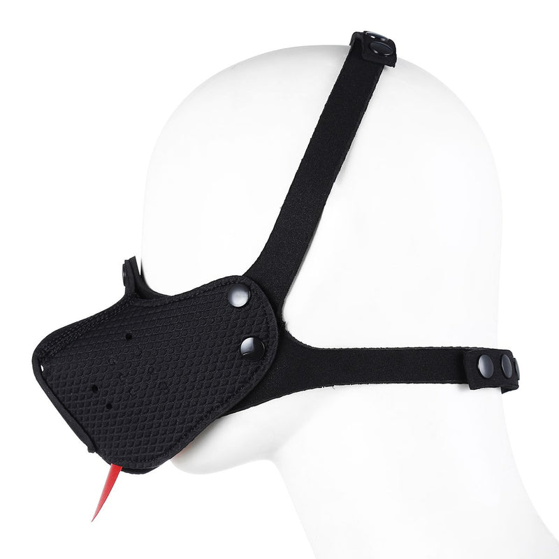 Kiotos - Neopreen Puppy Dog Gag - Mondmasker - Zwart-Laced-up.nl