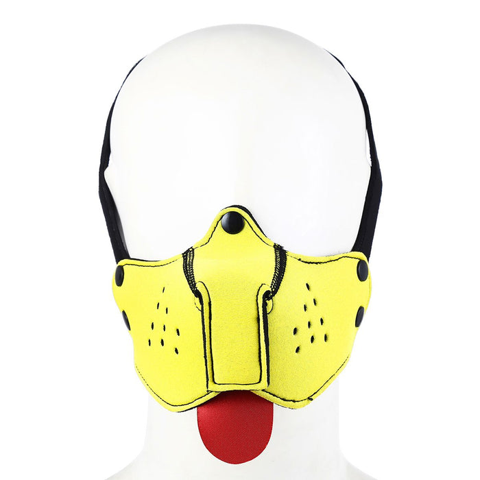 Kiotos - Neopreen Puppy Dog Gag/Mondmasker - Geel-Laced-up.nl