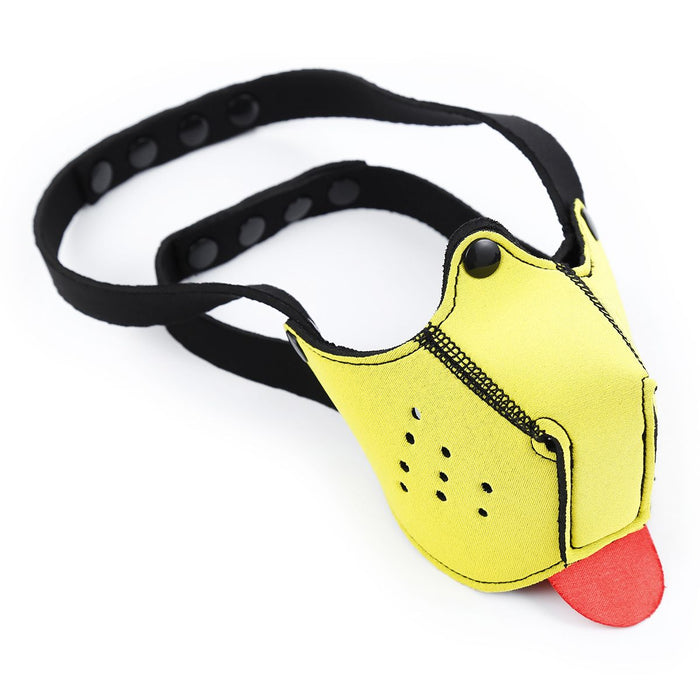 Kiotos - Neopreen Puppy Dog Gag/Mondmasker - Geel-Laced-up.nl