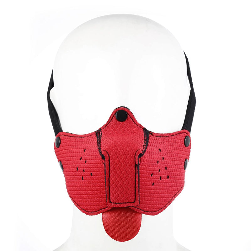 Kiotos - Neopreen Puppy Dog Gag/Mondmasker - Rood-Laced-up.nl