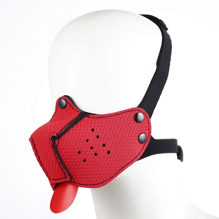 Kiotos - Neopreen Puppy Dog Gag/Mondmasker - Rood-Laced-up.nl