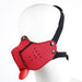 Kiotos - Neopreen Puppy Dog Gag/Mondmasker - Rood-Laced-up.nl
