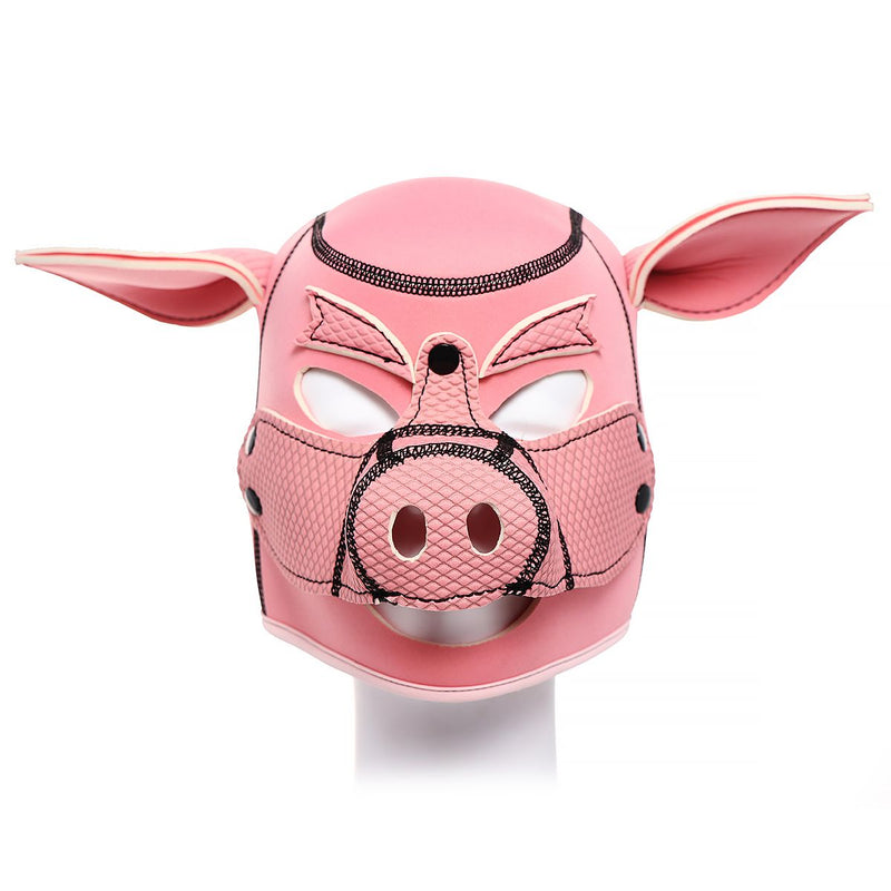 Kiotos - Neopreen Roze Varkentjes Masker/Hood-Laced-up.nl