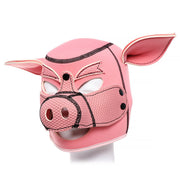 Kiotos - Neopreen Roze Varkentjes Masker/Hood-Laced-up.nl