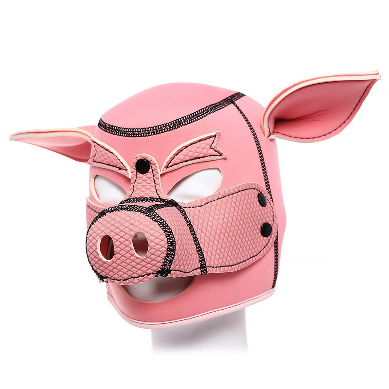 Kiotos - Neopreen Roze Varkentjes Masker/Hood-Laced-up.nl