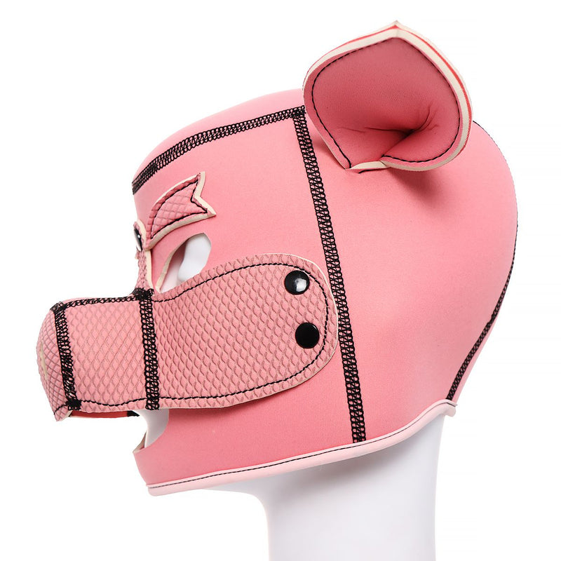 Kiotos - Neopreen Roze Varkentjes Masker/Hood-Laced-up.nl