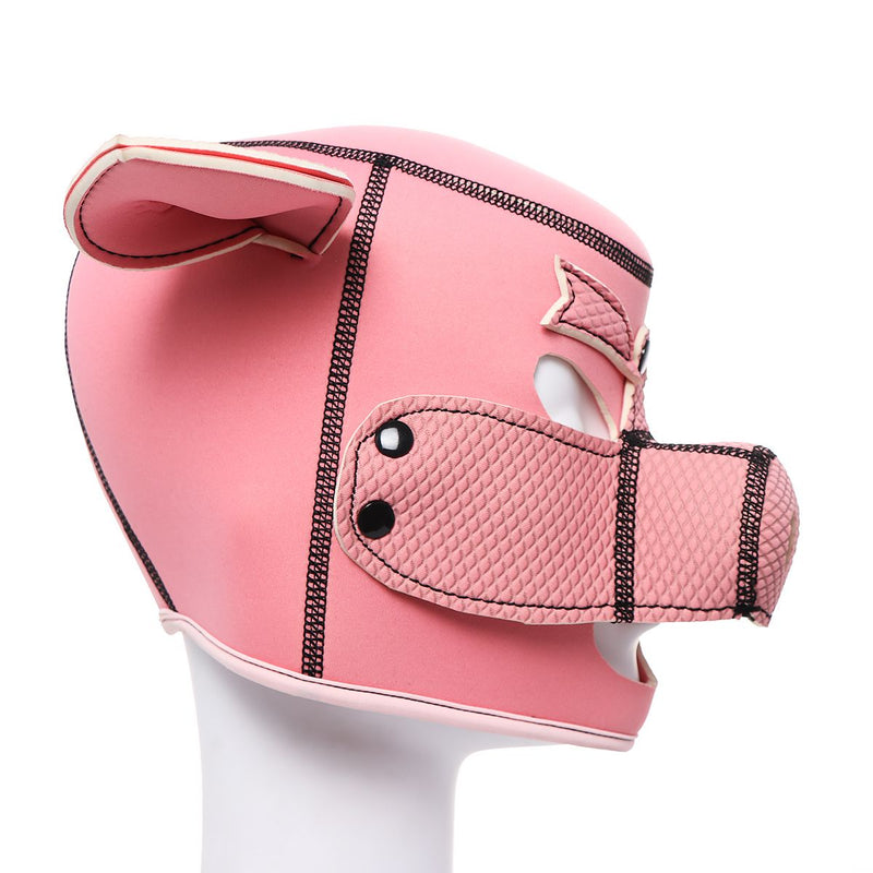Kiotos - Neopreen Roze Varkentjes Masker/Hood-Laced-up.nl