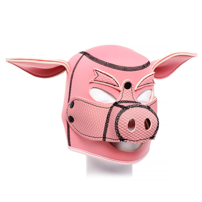 Kiotos - Neopreen Roze Varkentjes Masker/Hood-Laced-up.nl