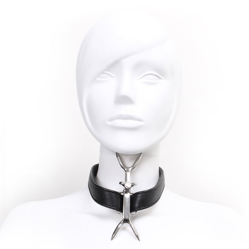 Kiotos - Posture Collar Met Verstelbare Dubbele Nekpinnen-Erotiekvoordeel.nl
