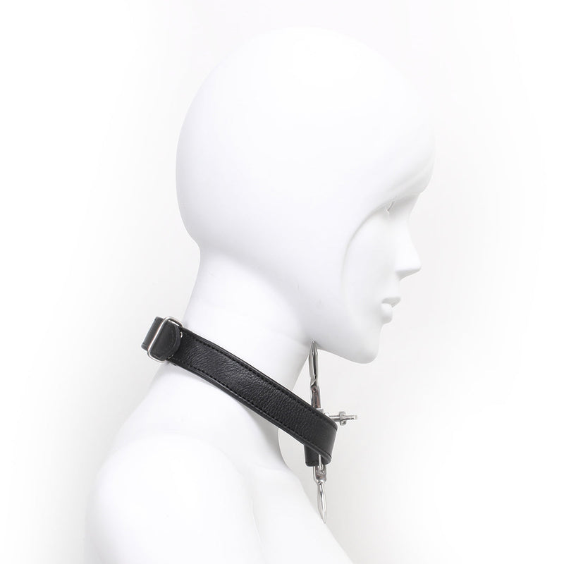 Kiotos - Posture Collar Met Verstelbare Dubbele Nekpinnen-Erotiekvoordeel.nl