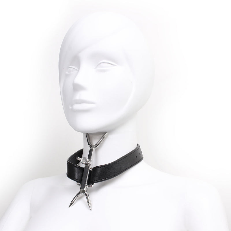 Kiotos - Posture Collar Met Verstelbare Dubbele Nekpinnen-Erotiekvoordeel.nl