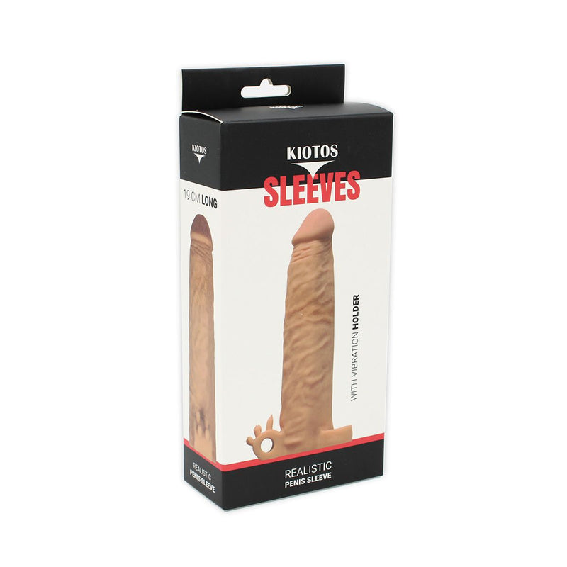 Kiotos - Realistic Penis Sleeve van 19 cm met Vibrator Bullet Houder en Ball Stretcher - Boost Je Intieme Momenten!-Laced-up.nl