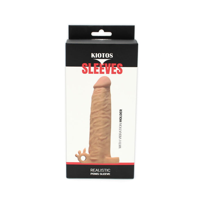 Kiotos - Realistic Penis Sleeve van 19 cm met Vibrator Bullet Houder en Ball Stretcher - Boost Je Intieme Momenten!-Laced-up.nl