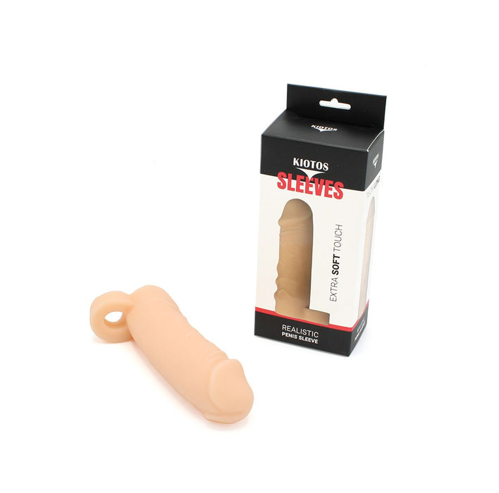 Kiotos - Realistische Penis Sleeve - Extra Soft - Met Ballstretcher - Comfort, Plezier en Extra Omtrek-Laced-up.nl