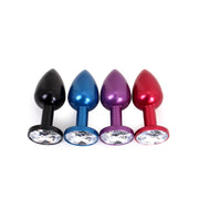 Kiotos - Rode Aluminium Buttplug Met Wit Sierkristal-Erotiekvoordeel.nl