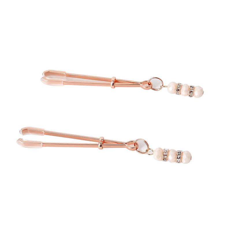 Kiotos - Roségouden tepelklemmen met stras steentjes-Erotiekvoordeel.nl