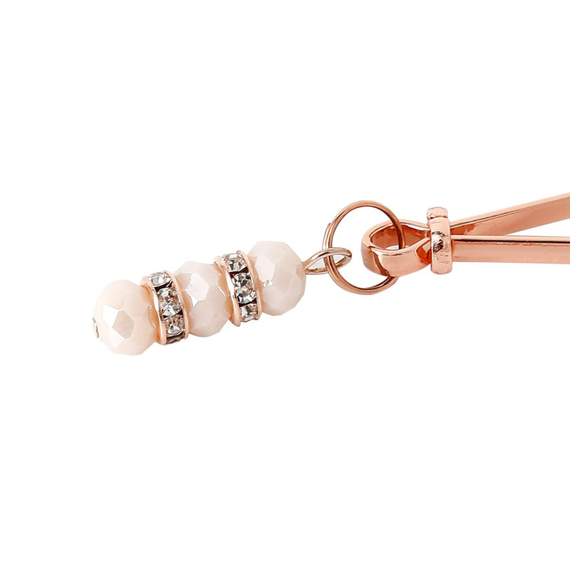 Kiotos - Roségouden tepelklemmen met stras steentjes-Erotiekvoordeel.nl