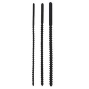Kiotos - Set Van 3 Geribbelde Sounds/Dilators - Zwart-Laced-up.nl