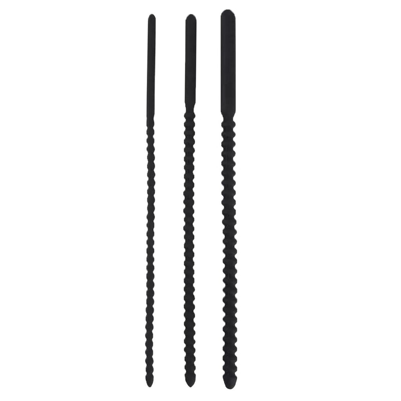 Kiotos - Set Van 3 Geribbelde Sounds/Dilators - Zwart-Laced-up.nl