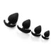 Kiotos - Siliconen Anker Buttplug Set - 4 Stuks - Zwart-Laced-up.nl