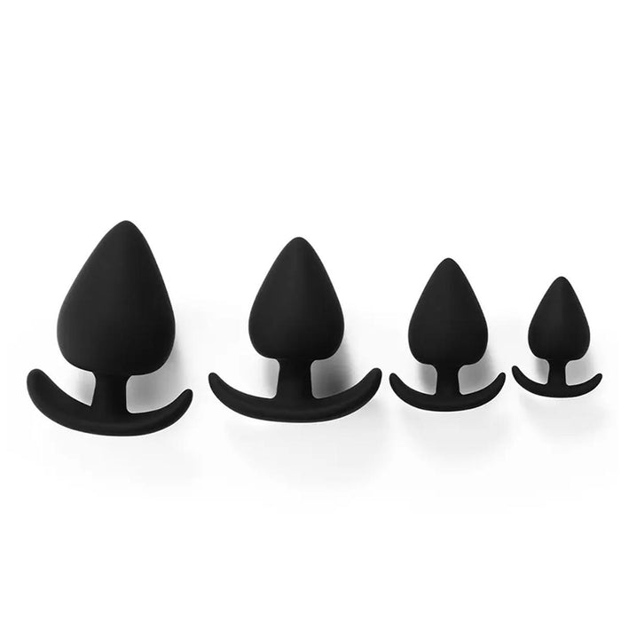Kiotos - Siliconen Anker Buttplug Set - 4 Stuks - Zwart-Laced-up.nl