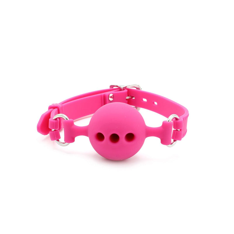 Kiotos - Siliconen Ball Gag Met (adem)gaten - Roze-Laced-up.nl