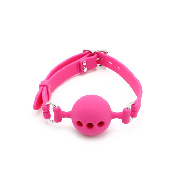Kiotos - Siliconen Ball Gag Met (adem)gaten - Roze-Laced-up.nl